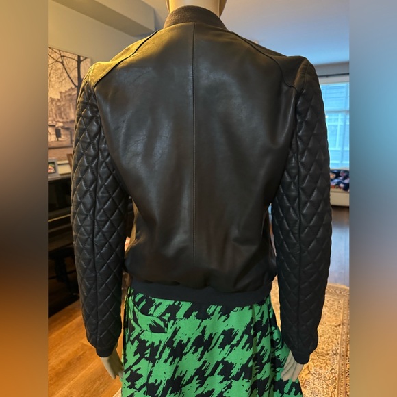 Soia & Kyo Black Quilted Lambskin Bomber (XS) - Picture 2 of 4